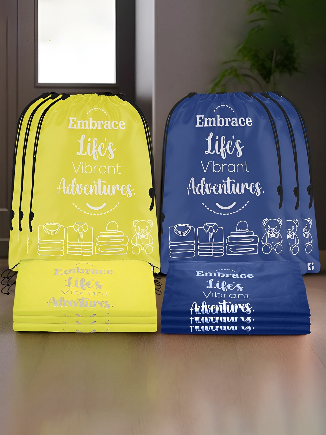 

Kuber Industries Yellow & Blue 12 Pieces Regular Shoes Organiser Organisers