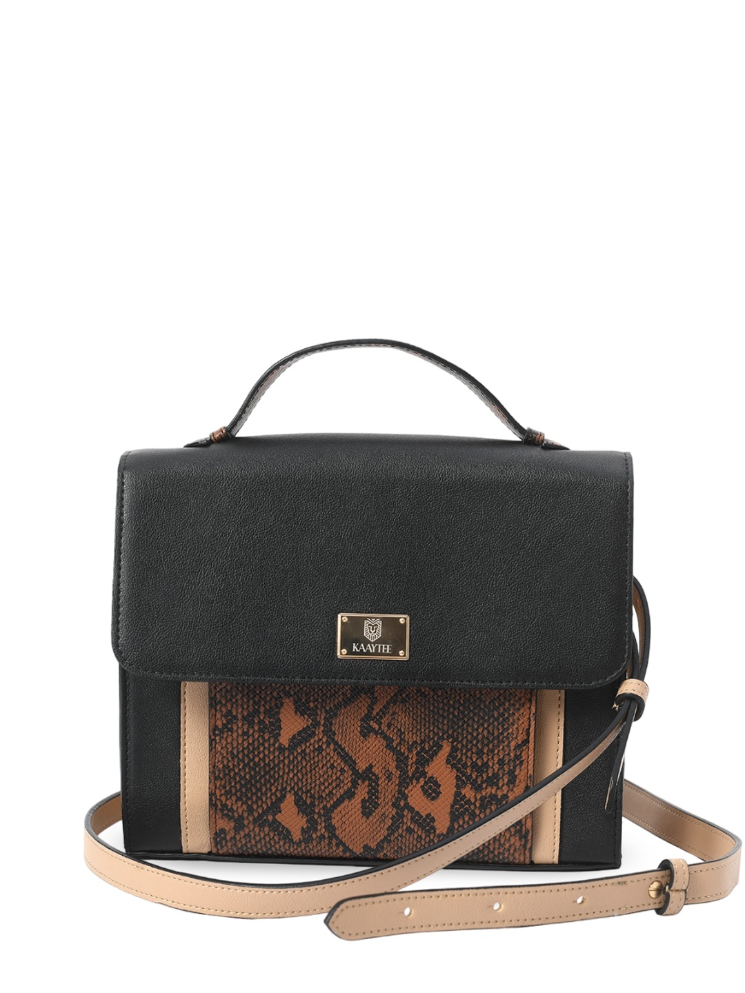 

KAAYTEE Animal Textured Structured Handheld Bag, Black