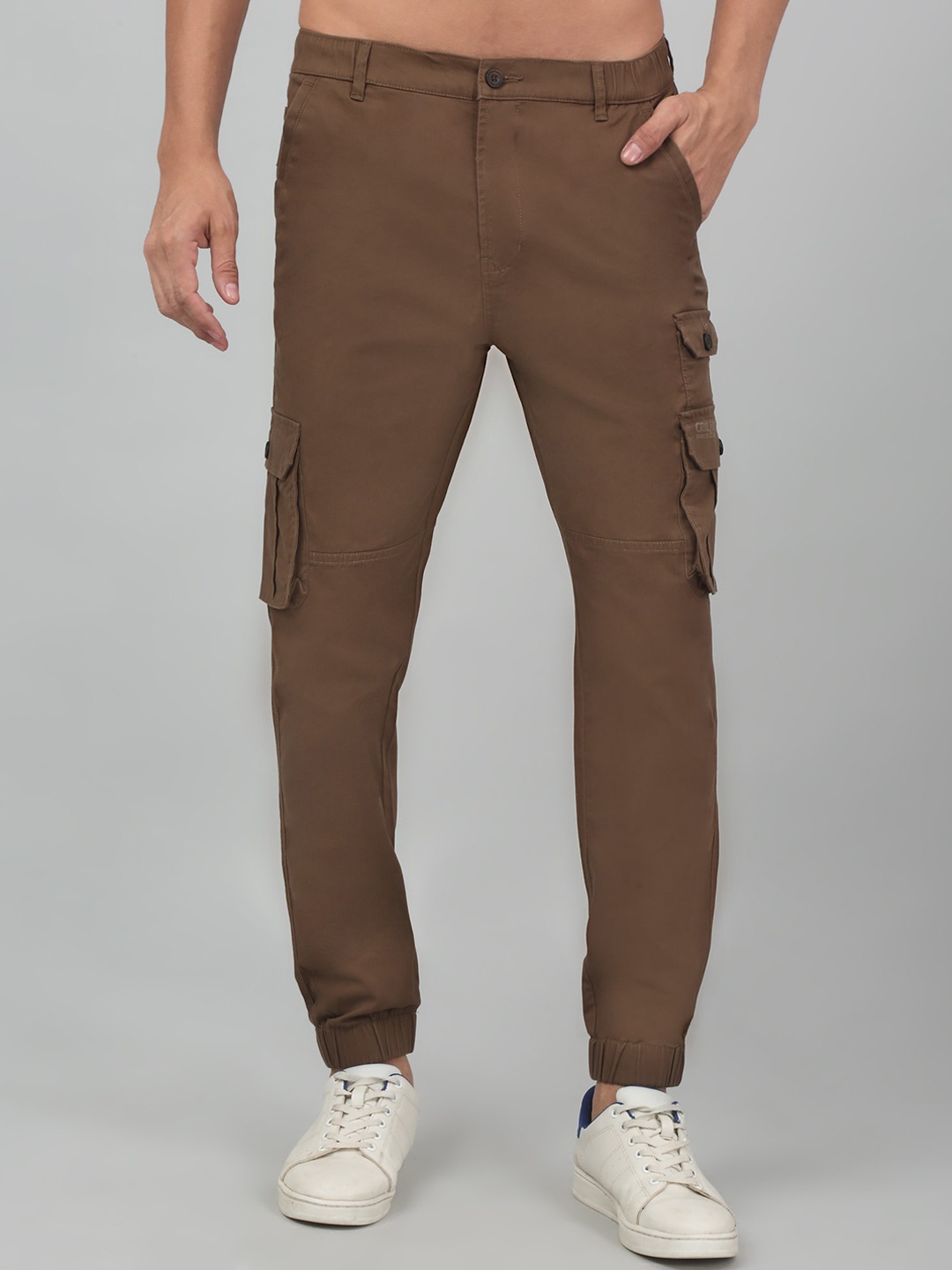 

Cantabil Men Cotton Cargos Trousers, Brown