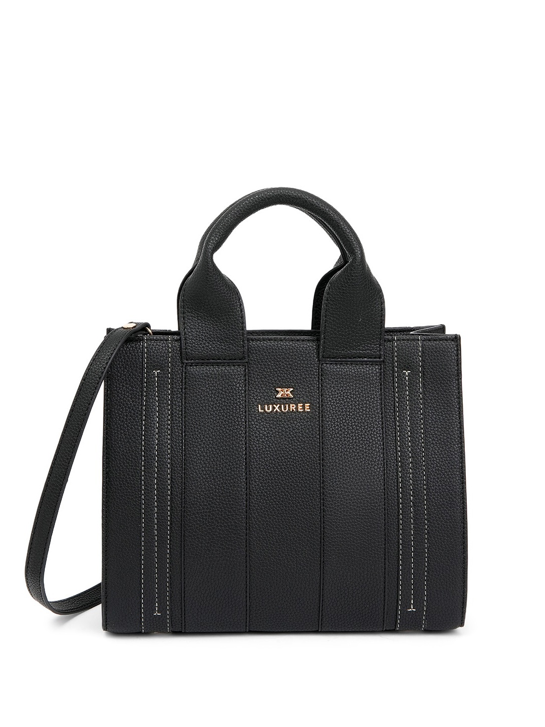 

KLEIO Textured Structured Handheld Bag, Black