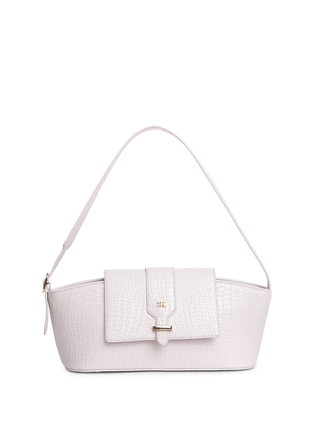 

KLEIO Textured Structured Shoulder Bag, White