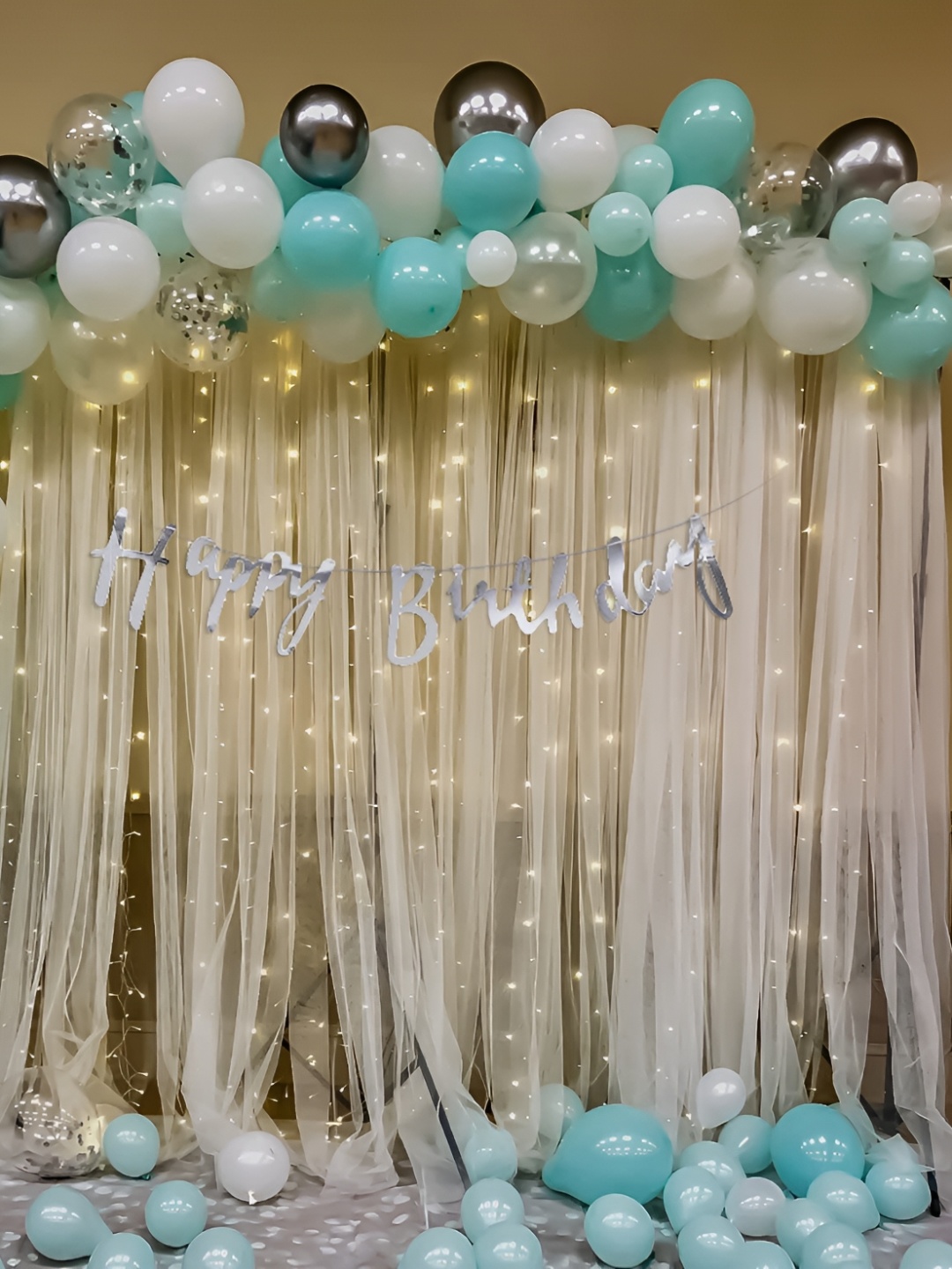 

Special You 68-Pcs Sea Green & Grey Foil Balloons Birthday Decors