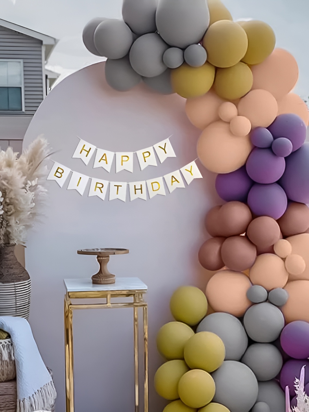 

Special You 53-Pcs Peach-Coloured, Grey & Purple Foil Balloons Birthday Decors