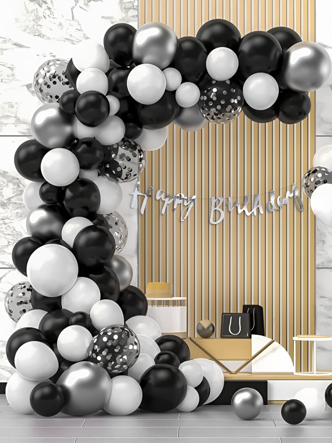 

Special You Black & White Textured Birthday Decor Items