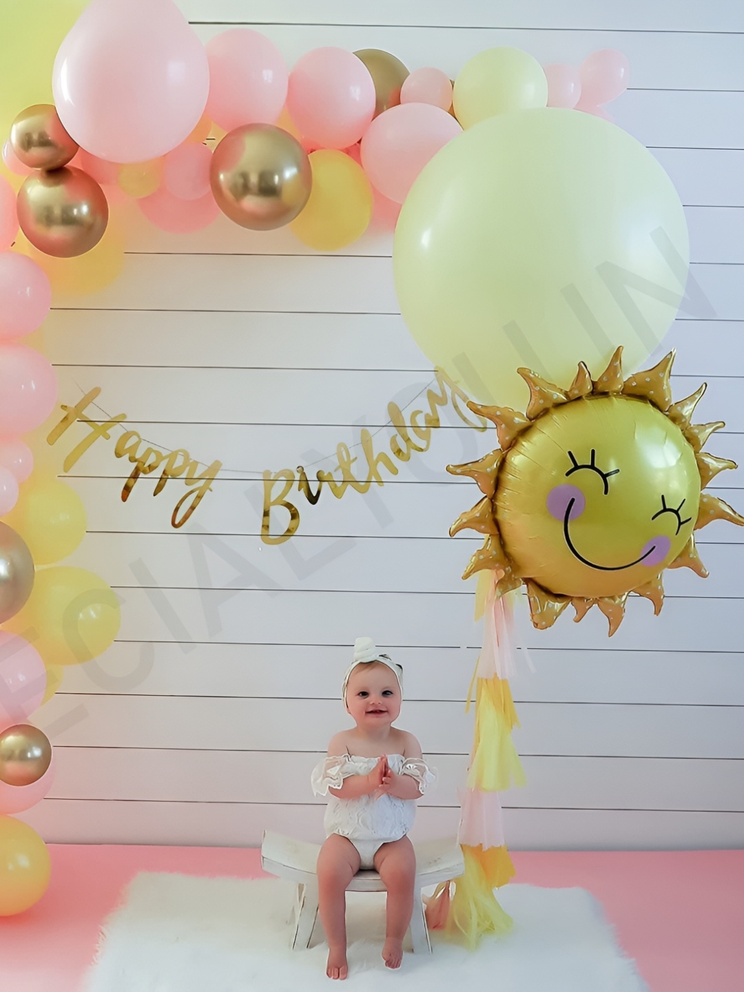 

Special You 52-Pcs Pink & Yellow Foil Balloons Birthday Decors