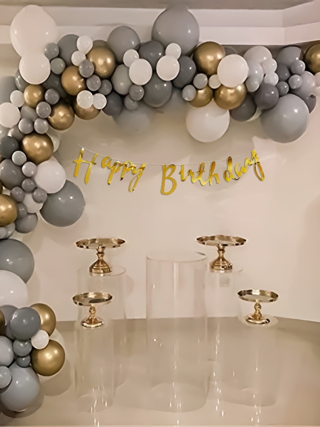 

Special You 58-Pcs Peach-colored & Grey Foil Balloons Birthday Decors, White