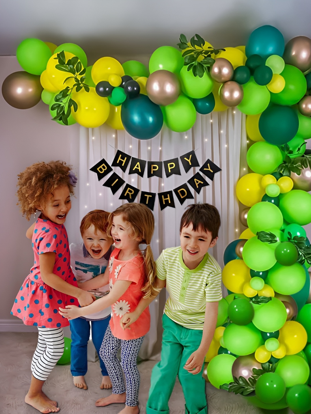 

Special You 64-Pcs Green & Yellow Textured Birthday Decor Items