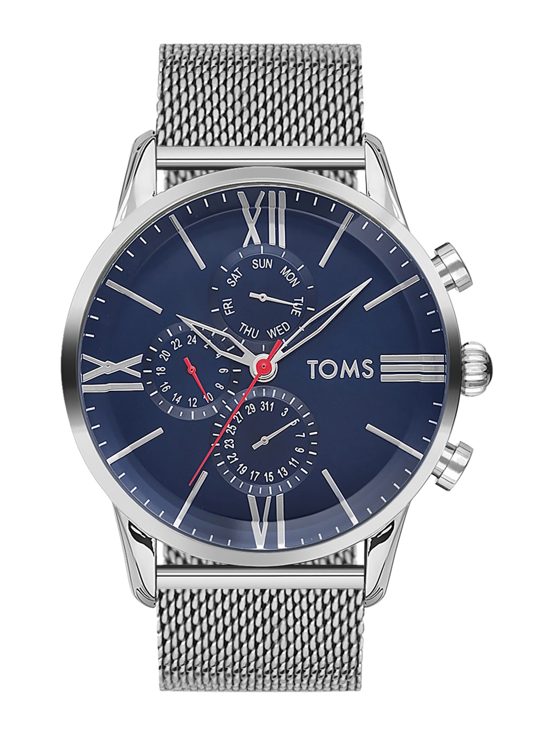 

TOMS Men Multifunction & Stainless Steel Straps Analogue Watch TM81536C-A, Silver