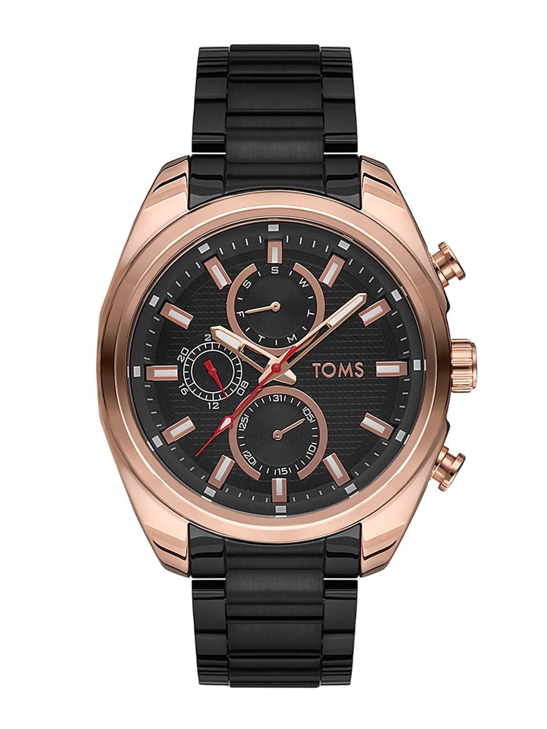 

TOMS Men Dial & Stainless Steel Bracelet Style Straps Analogue Watch TM81801A-R, Black