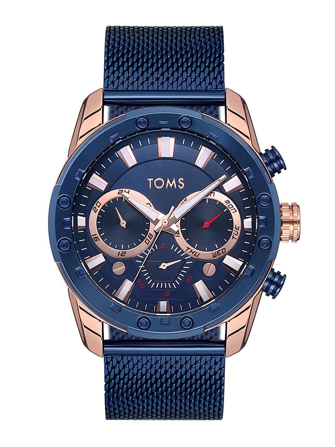 

TOMS Men Dial & Stainless Steel Bracelet Style Straps Analogue Watch TM81759C-T, Blue