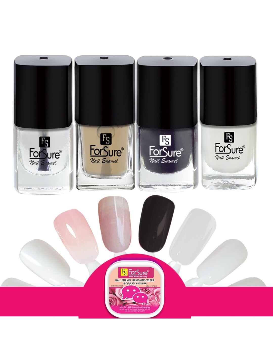 

ForSure Trendy Set Of 4 Long Lasting Nail Enamel-5ml Each-115-114-119-118, White