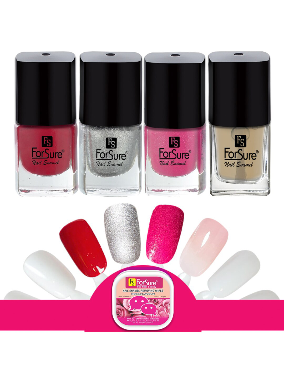 

ForSure Set Of 4 Trendy Long-Lasting Nail Polish 5ml Each - Shades 119-105-106-108, Multi
