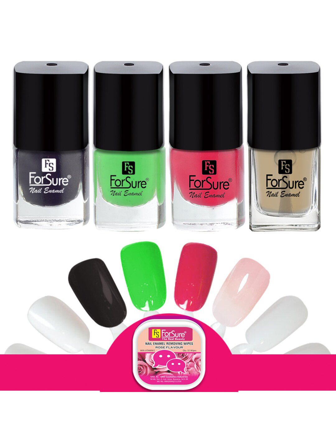 

ForSure Set Of 4 Trendy Long-Lasting Nail Polish 5ml Each - Shades 119-117-118-101, Multi