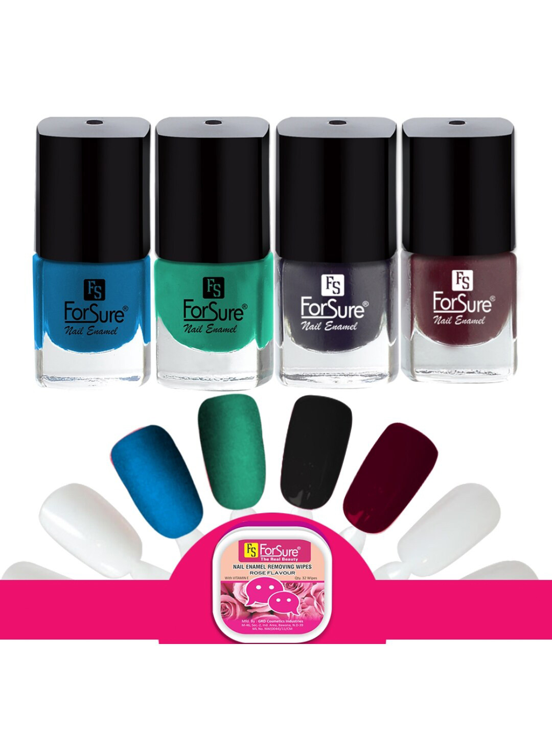 

ForSure Set Of 4 Trendy Long-Lasting Nail Polish 5ml Each - Shades 118-113-112-111, Multi