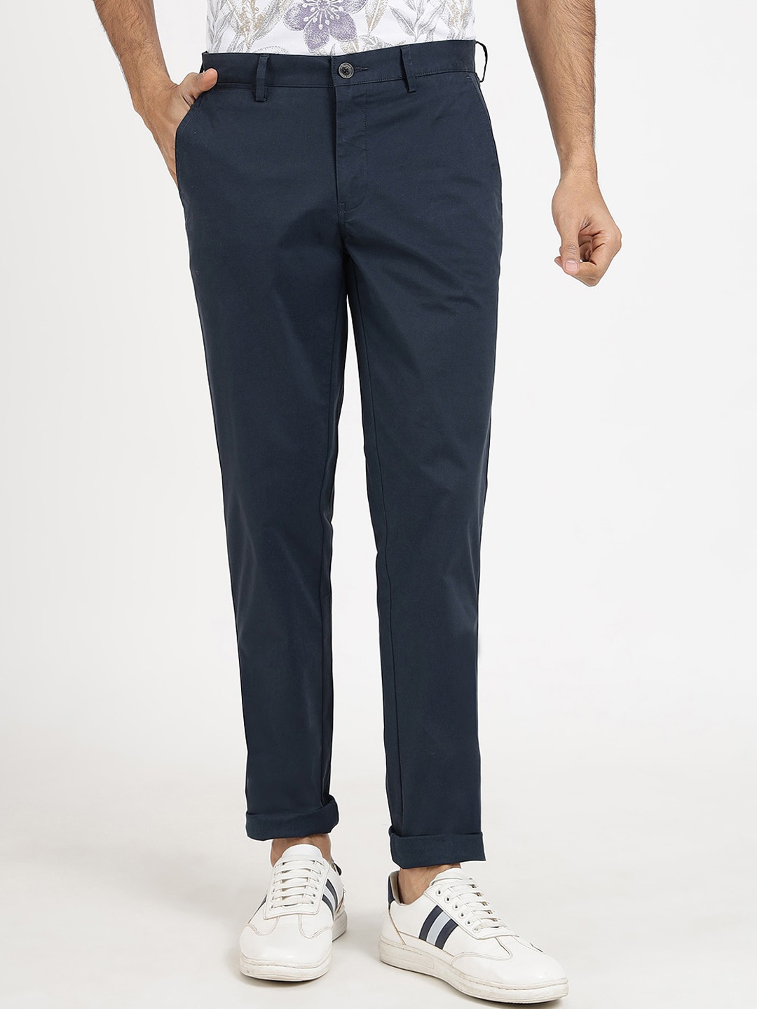 

JADE BLUE Slim Fit Chinos Trouser, Navy blue