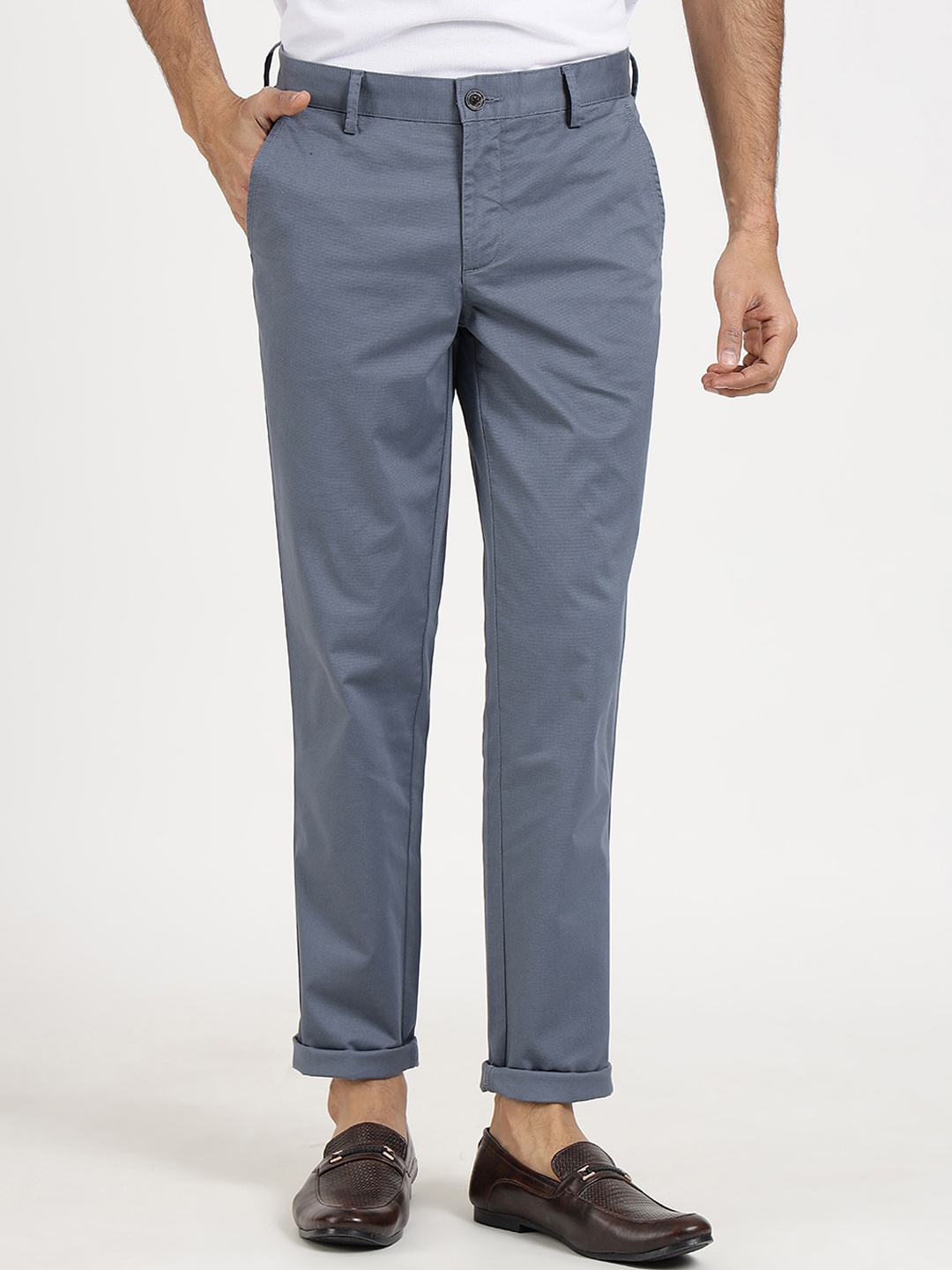 

JADE BLUE Men Slim Fit Regular Trouser