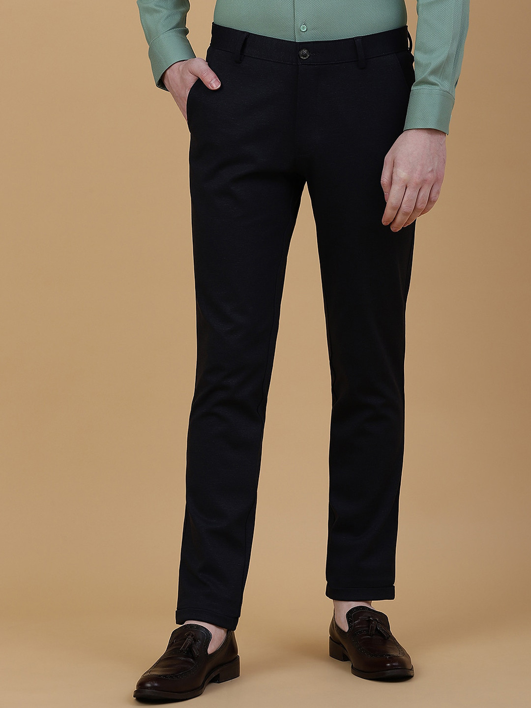 

JB STUDIO Men Slim Fit Regular Regular Trouser, Navy blue