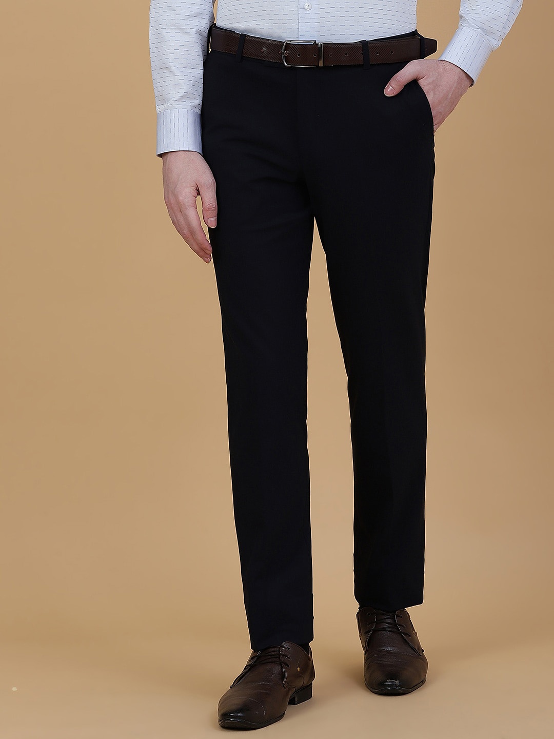 

METAL Men Slim Fit Formal Trouser, Navy blue