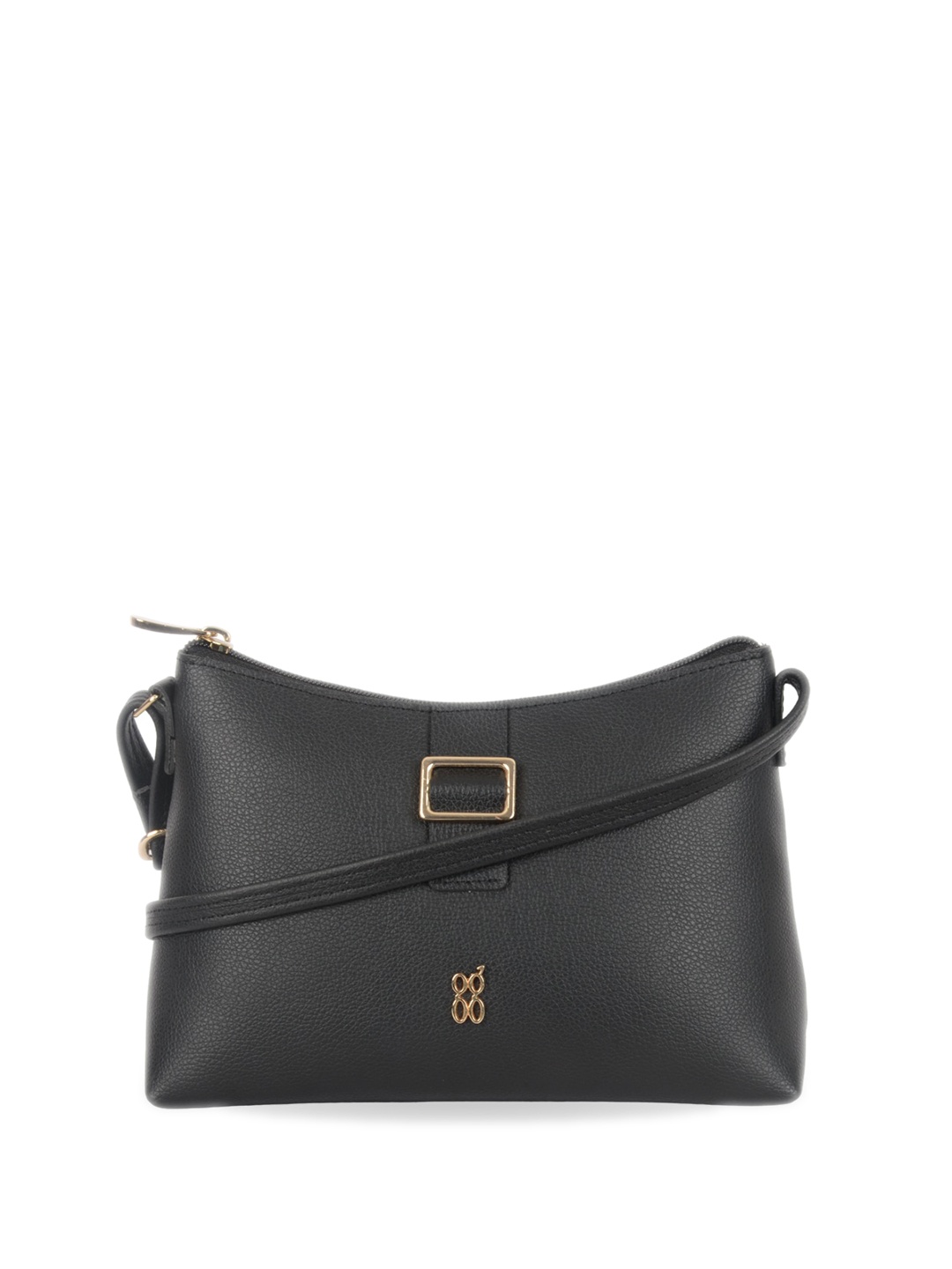 

Baggit Textured Structured Hobo Bag, Black
