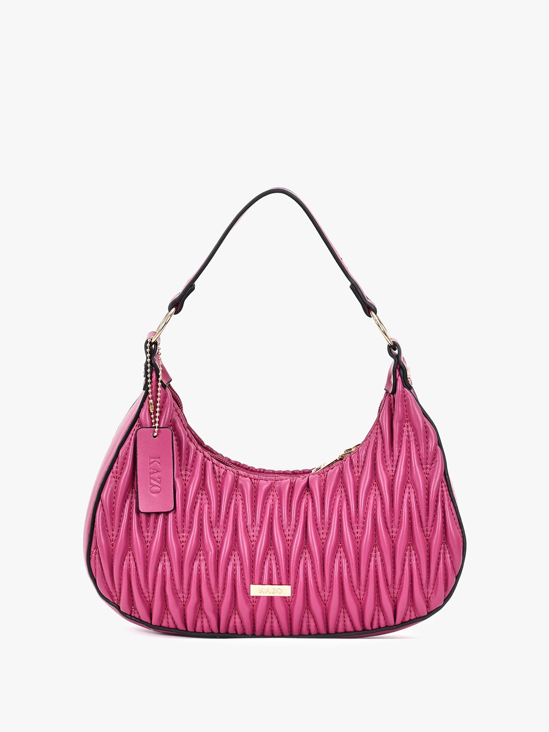 

Kazo Structured Hobo Bag with Quilted, Pink