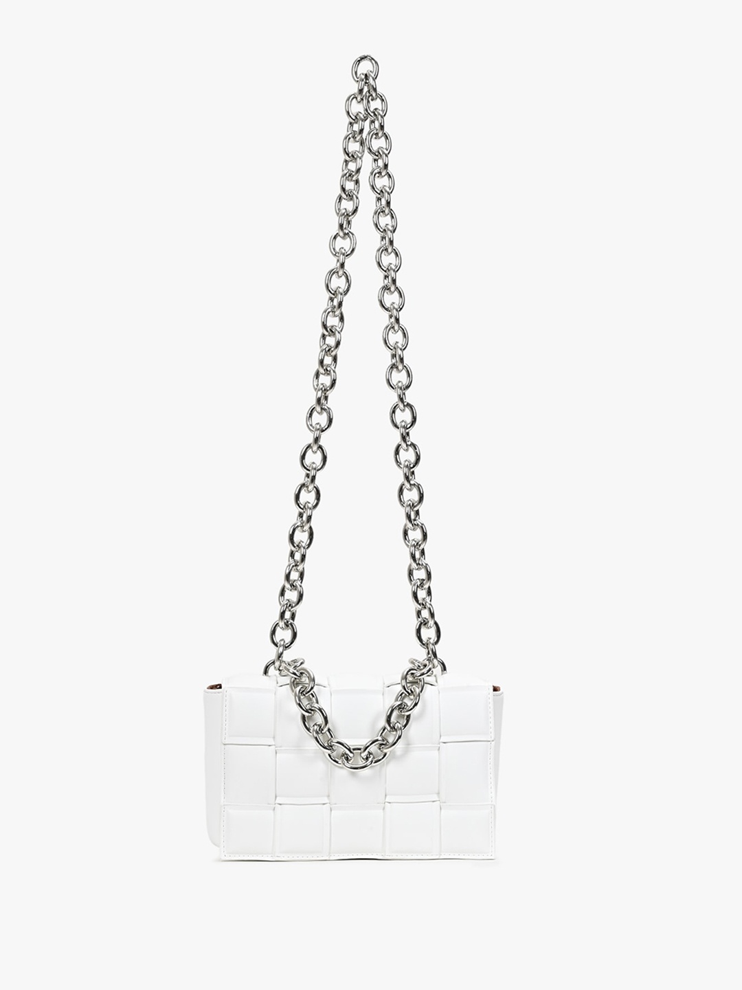 

Kazo Textured Bucket Sling Bag with Quilted, White