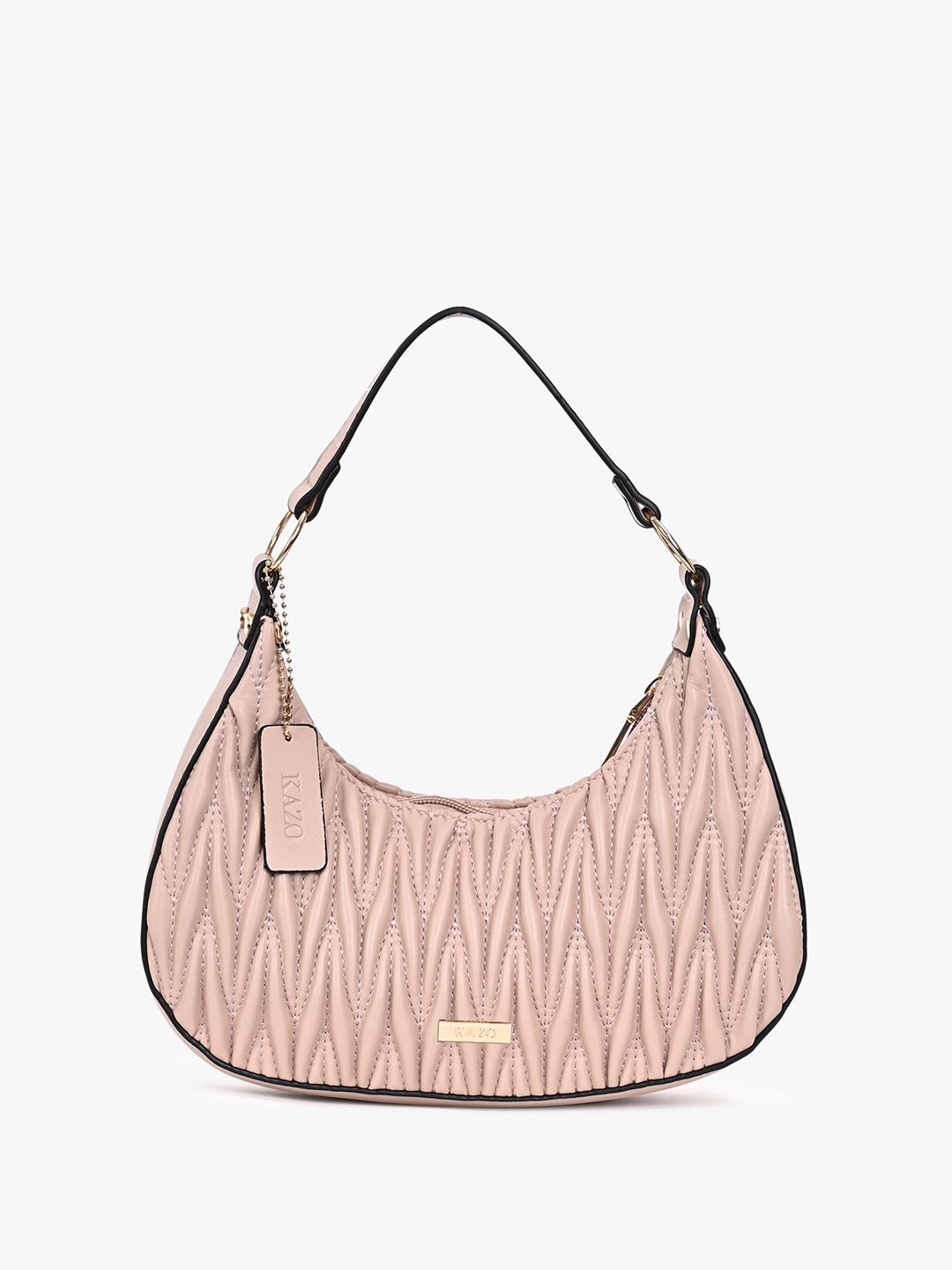 

Kazo Half Moon Hobo Bag with Quilted, Peach