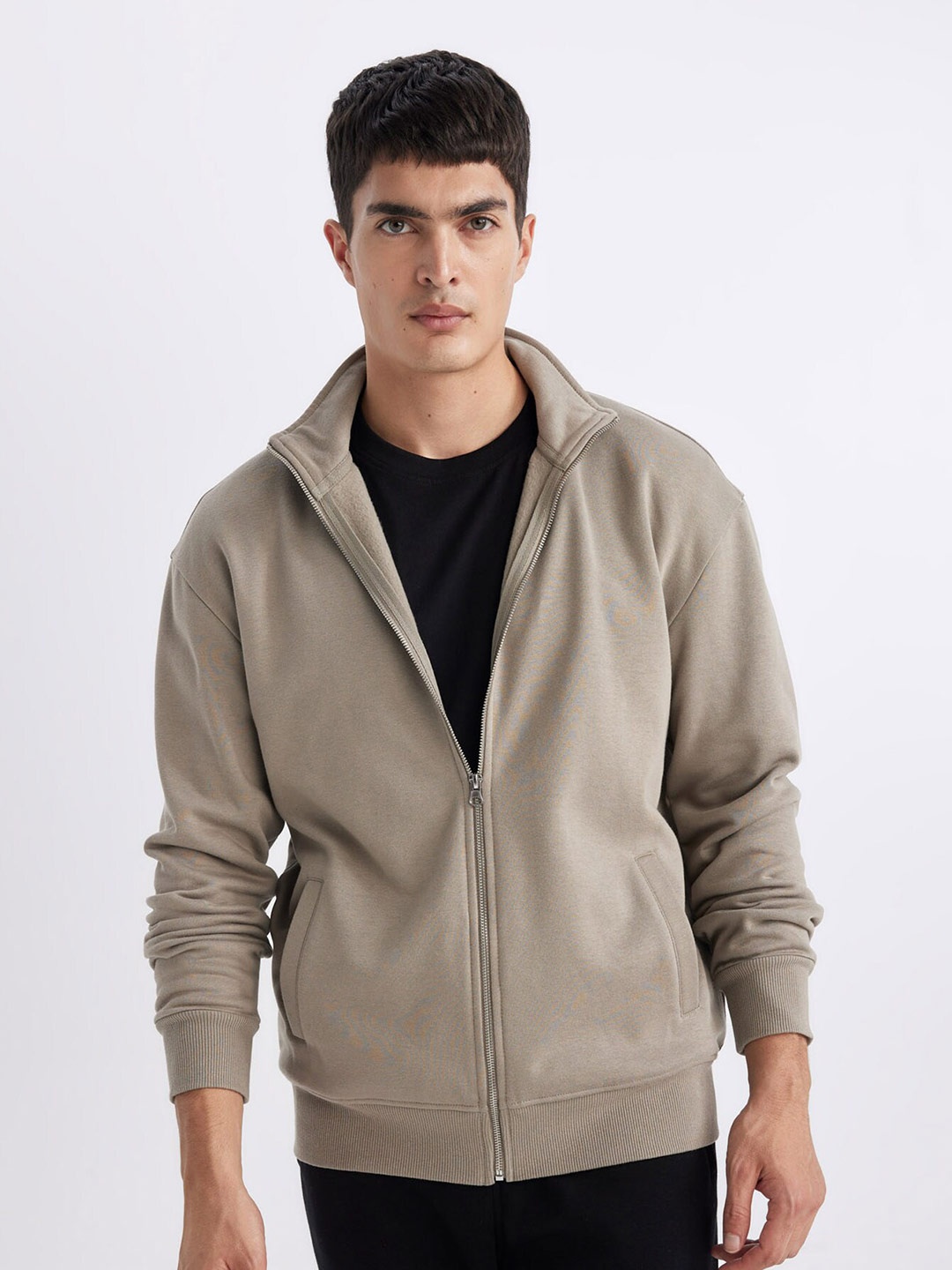 

DeFacto Front Open Sweatshirt, Khaki