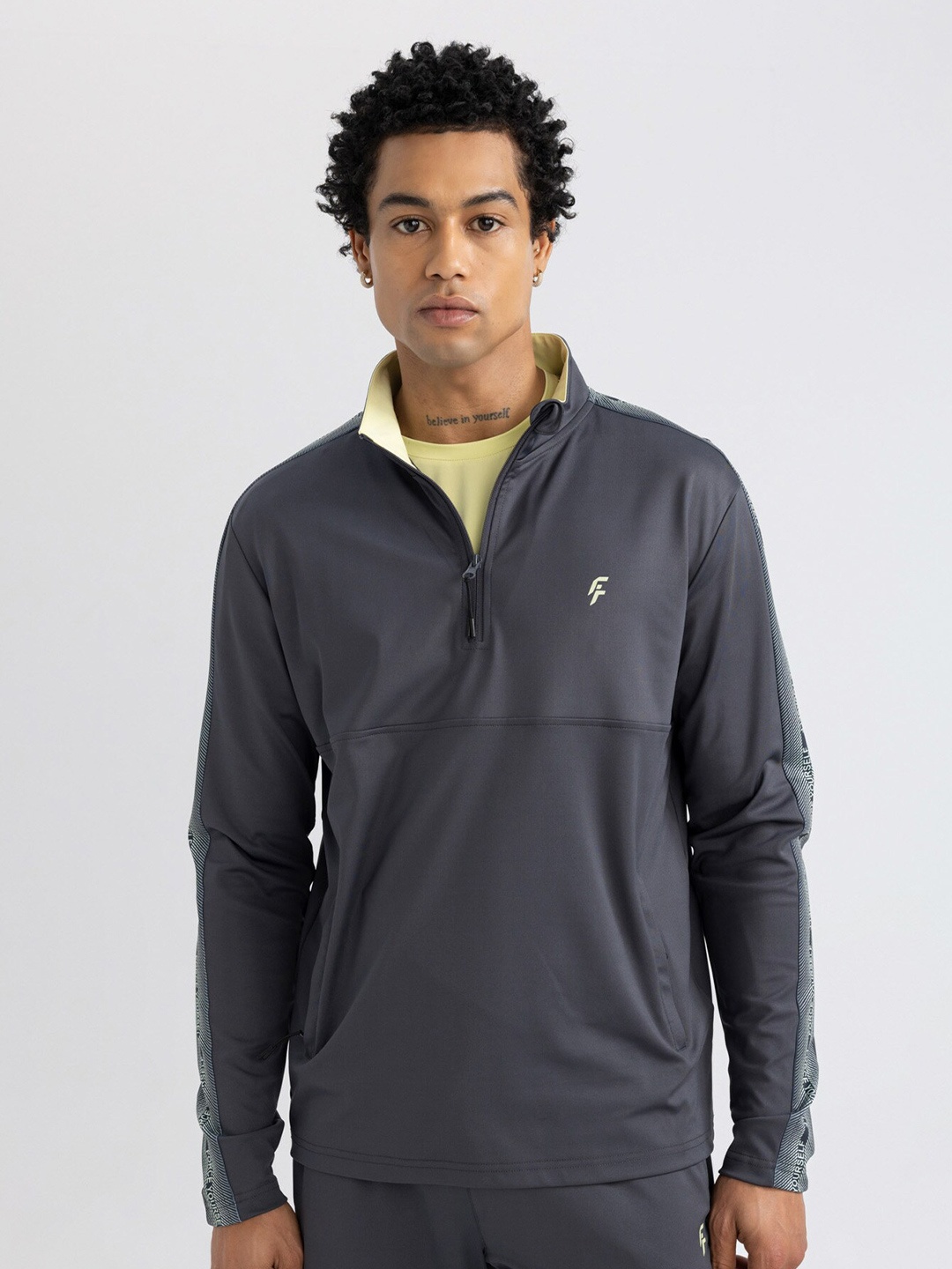 

DeFacto Mock Collar Pullover Sweatshirt, Grey