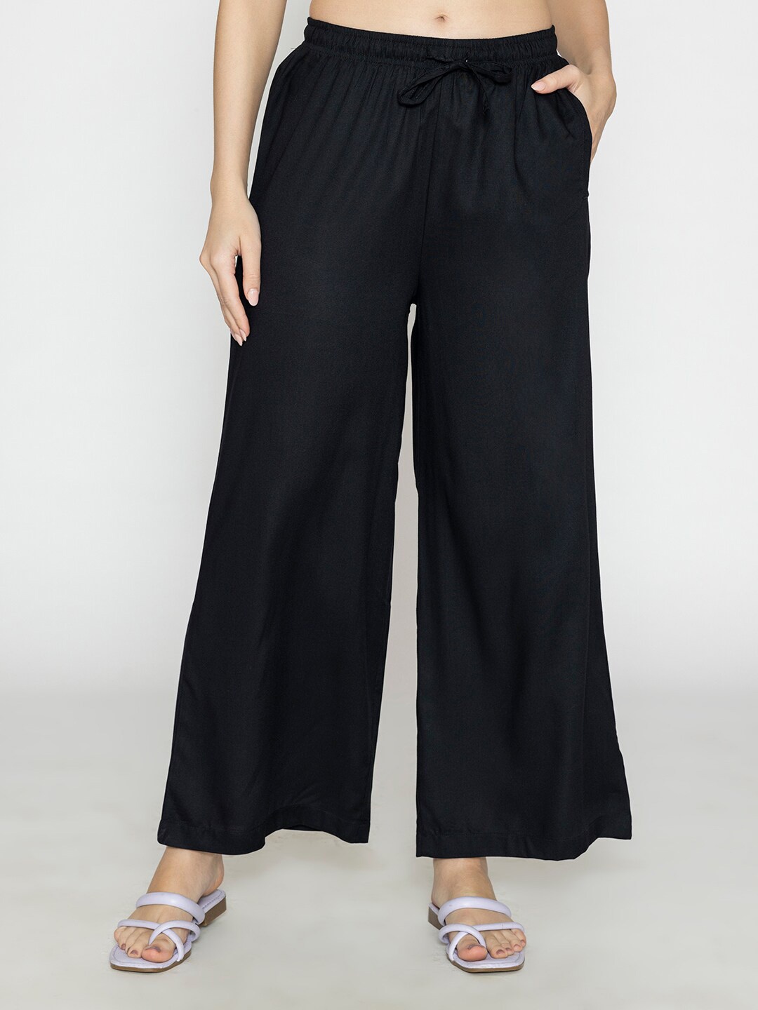 

Bonjour Women Wide Leg Palazzos, Black