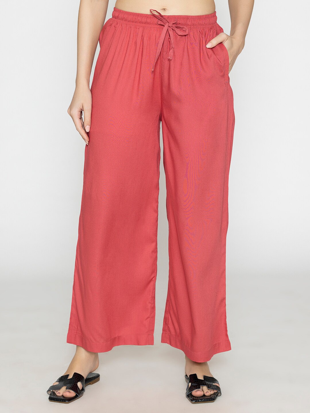 

Bonjour Women Wide Leg Palazzos, Pink