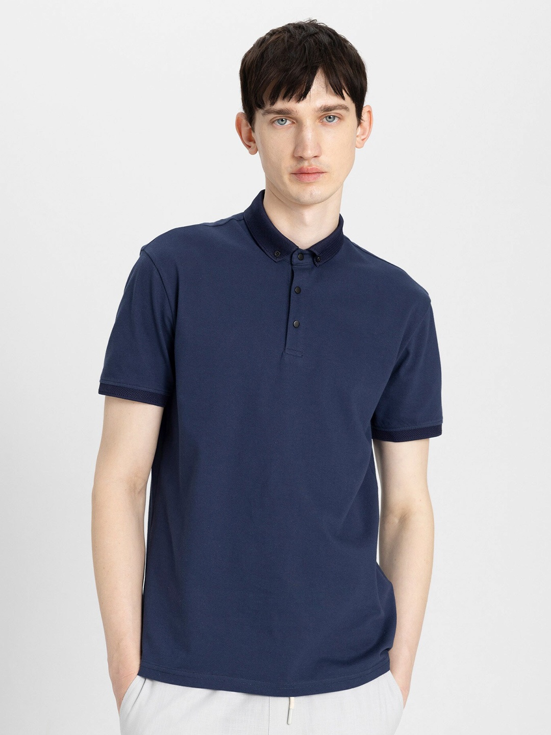 

DeFacto Men Mandarin Collar T-shirt, Na