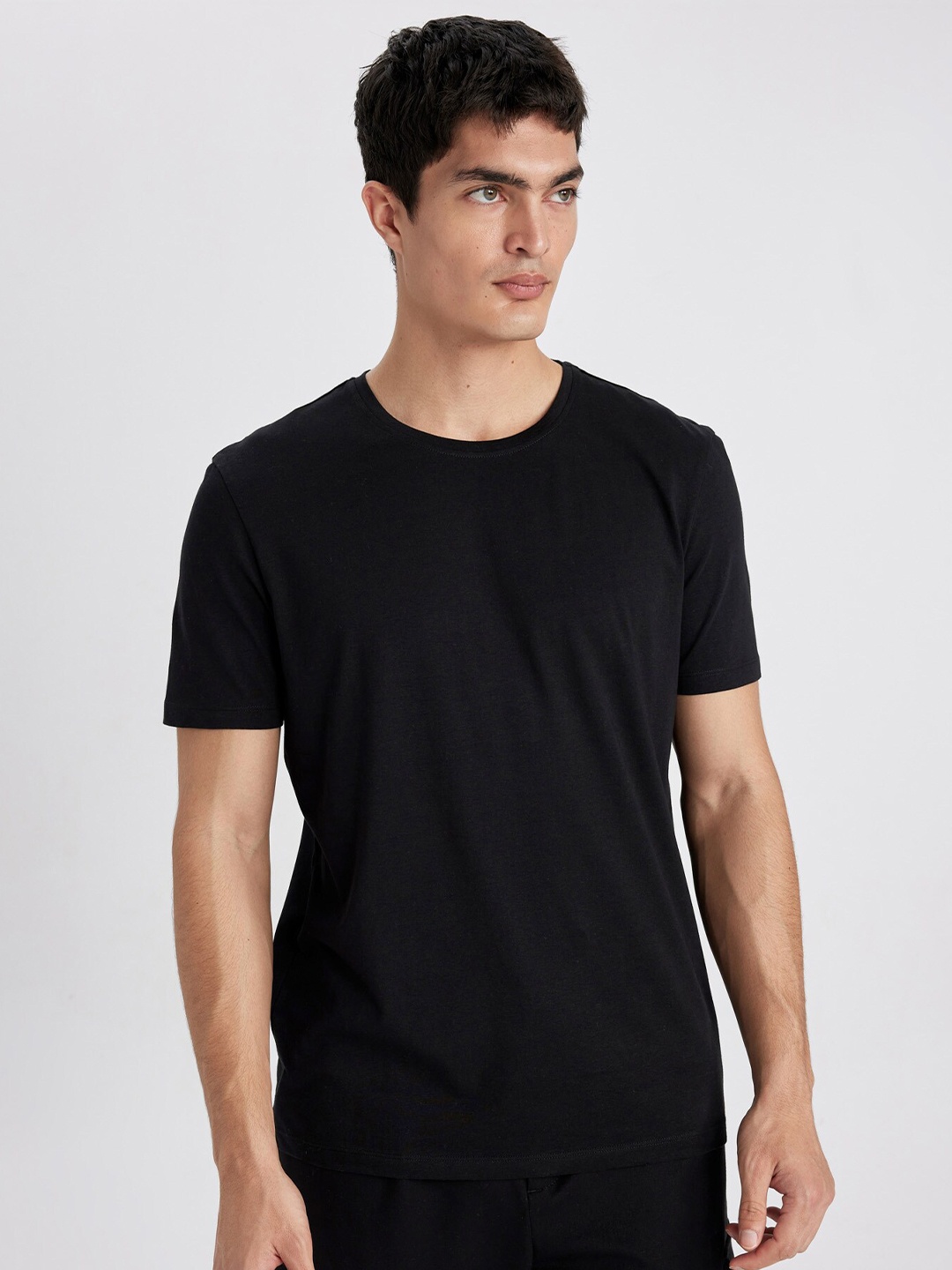 

DeFacto Men pure cotton T-shirt, Black