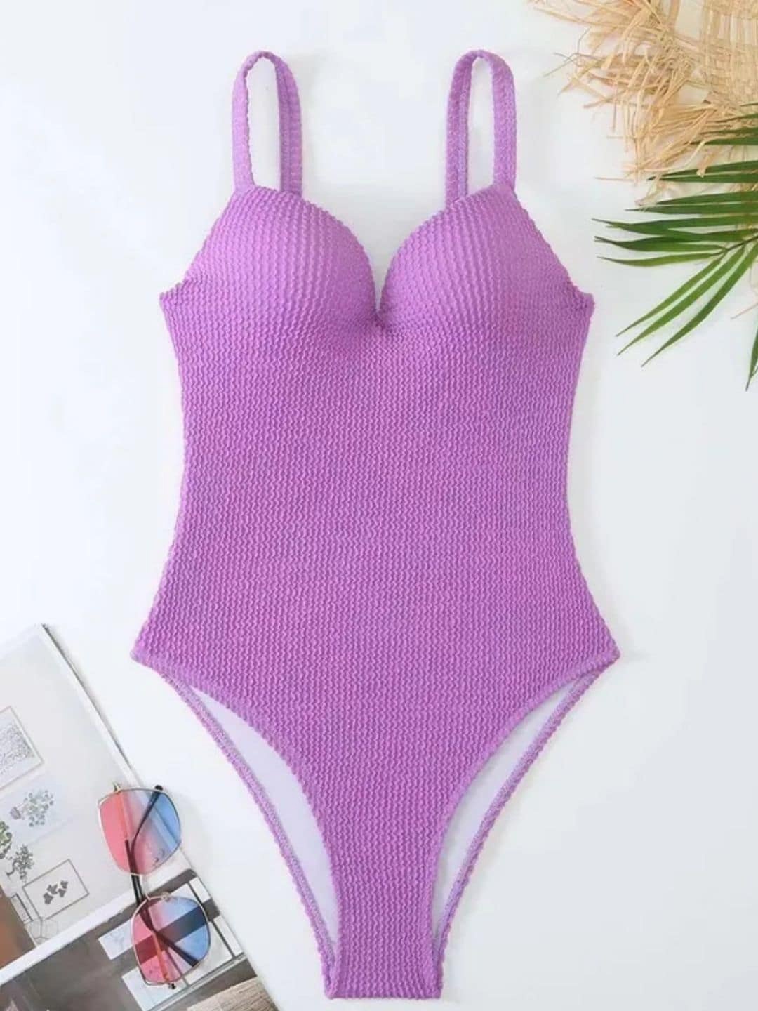

WomanLikeU Padded Swim Bodysuit, Purple
