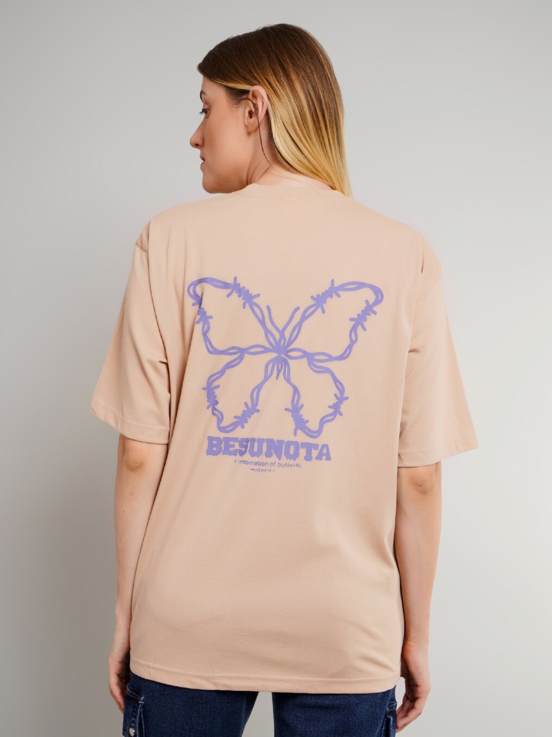 

ABSOLUTE DEFENSE Women Typography Printed T-shirt, Beige