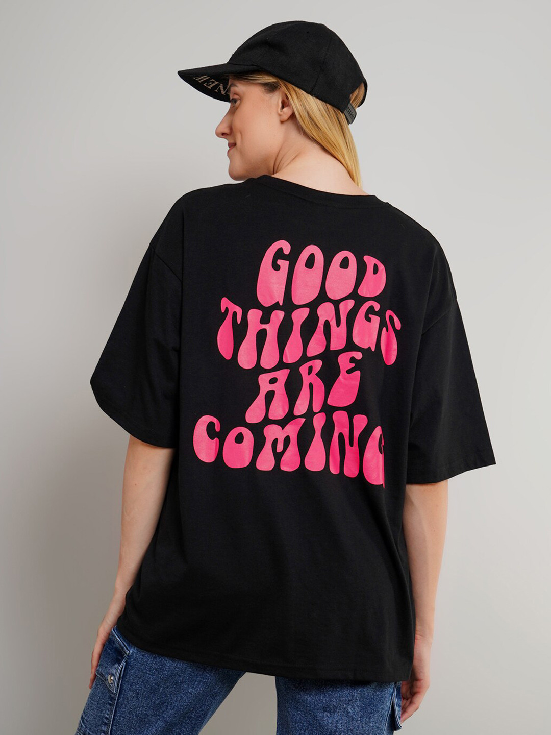 

ABSOLUTE DEFENSE Women Typography Printed T-shirt, Black