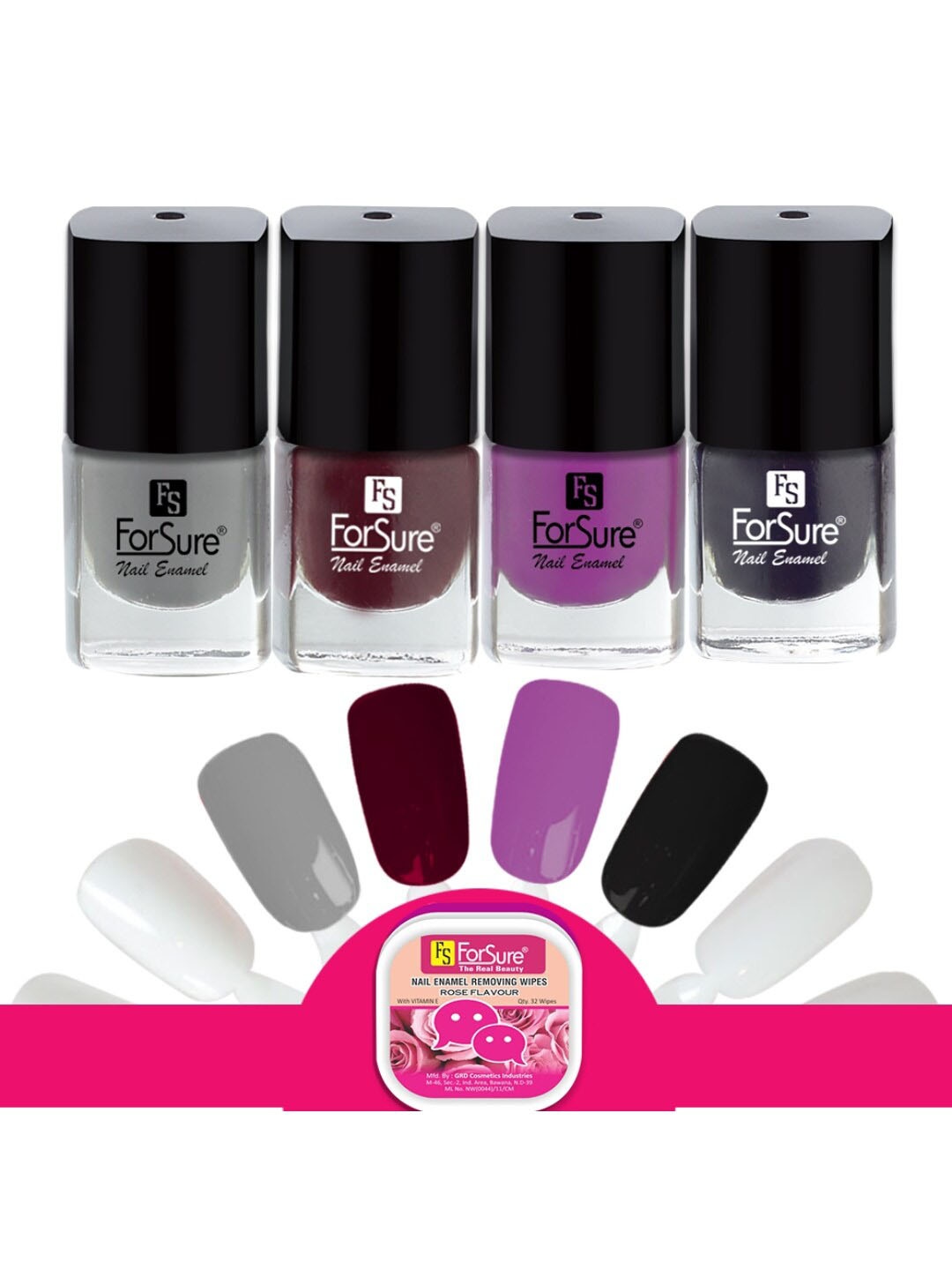 

ForSure Set Of 4 Trendy Long-Lasting Nail Polish 5ml Each - Shades 109-110-111-118, Multi