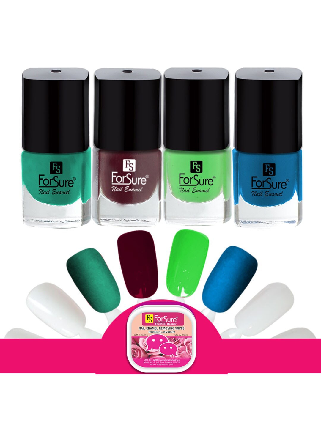 

ForSure Set Of 4 Trendy Long-Lasting Nail Polish 5ml Each - Shades 111-112-113-115, Multi