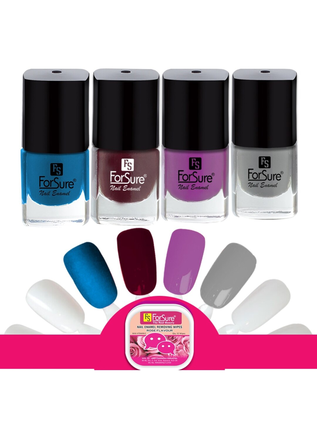 

ForSure Set Of 4 Trendy Long-Lasting Nail Polish 5ml Each - Shades 109-111-112-113, Multi