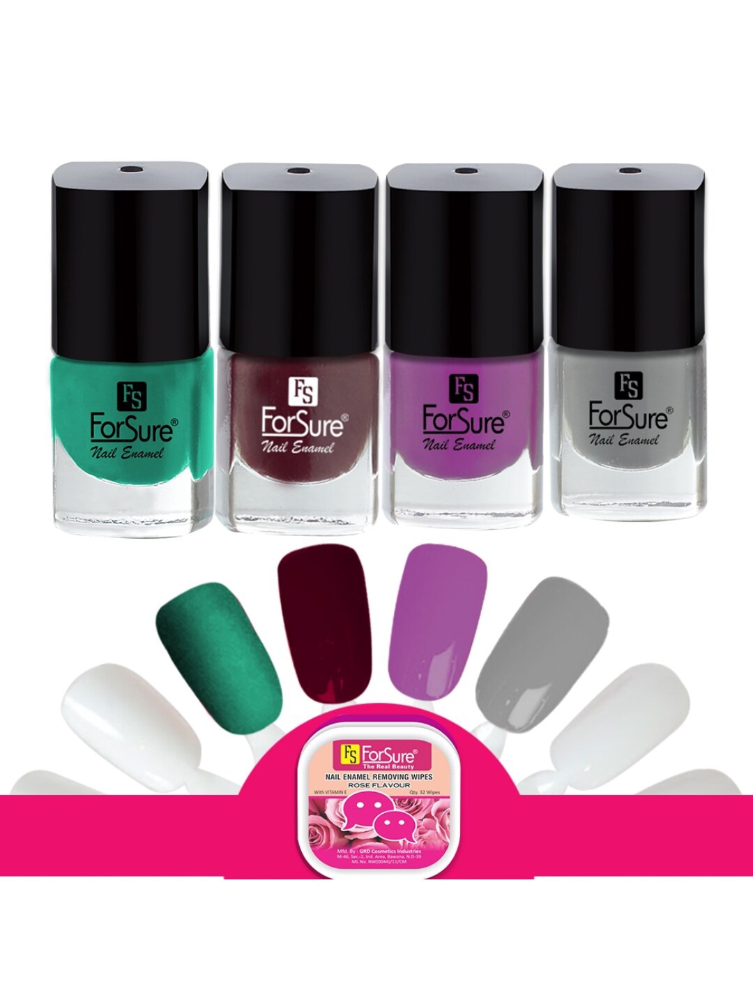 

ForSure Set Of 4 Trendy Long-Lasting Nail Polish 5ml Each - Shades 109-110- 111-113, Multi