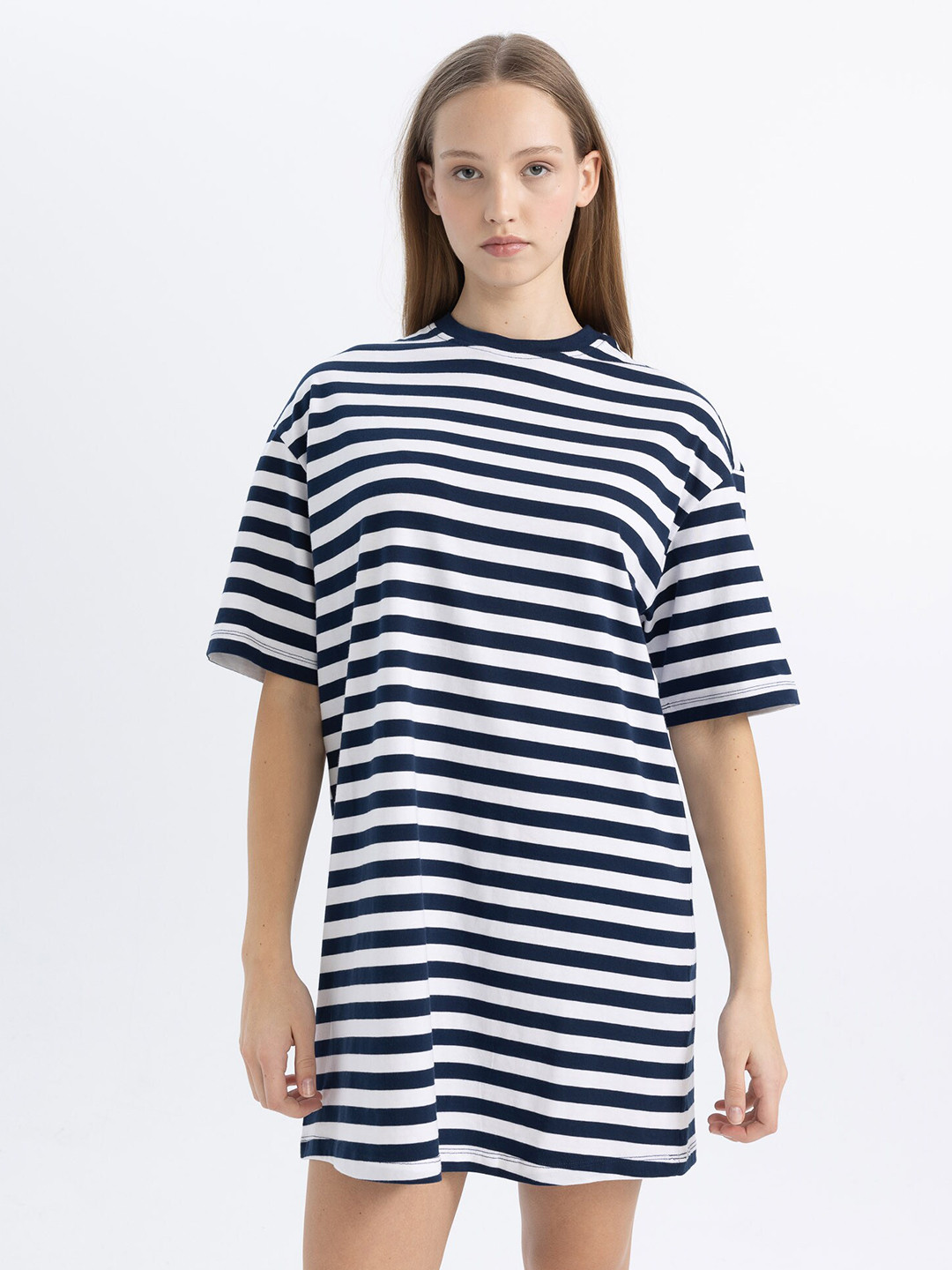 

DeFacto Striped A-Line Mini Dress, Na