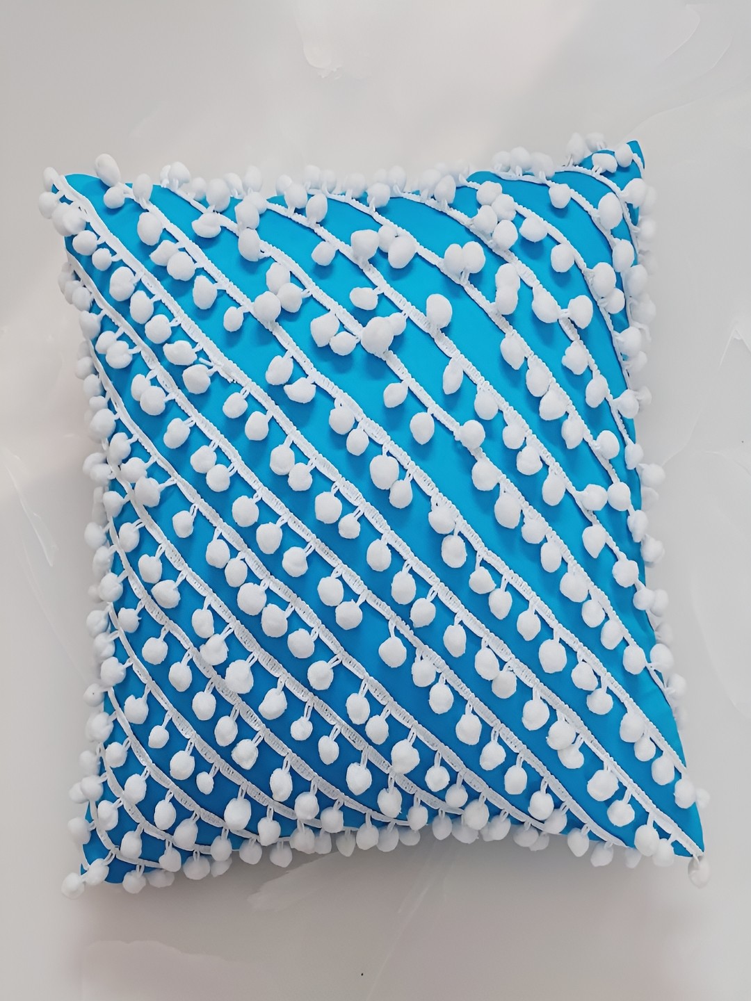 

THROWPILLOW Blue Embellished Square Cushion Covers