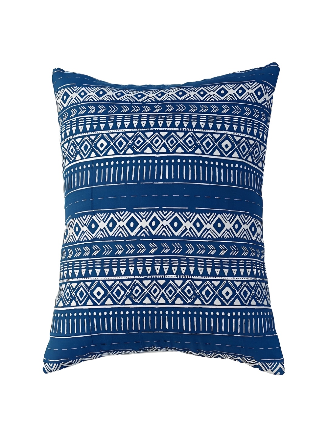 

THROWPILLOW Navy Blue & White Abstract Printed Square Cushion Cover