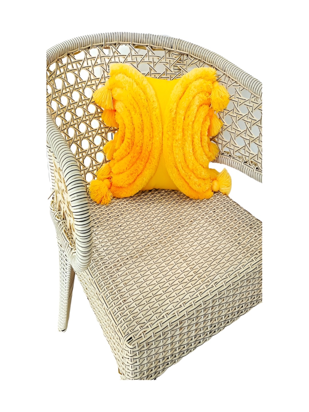 

THROWPILLOW Yellow Embellished Square Cushion Cover