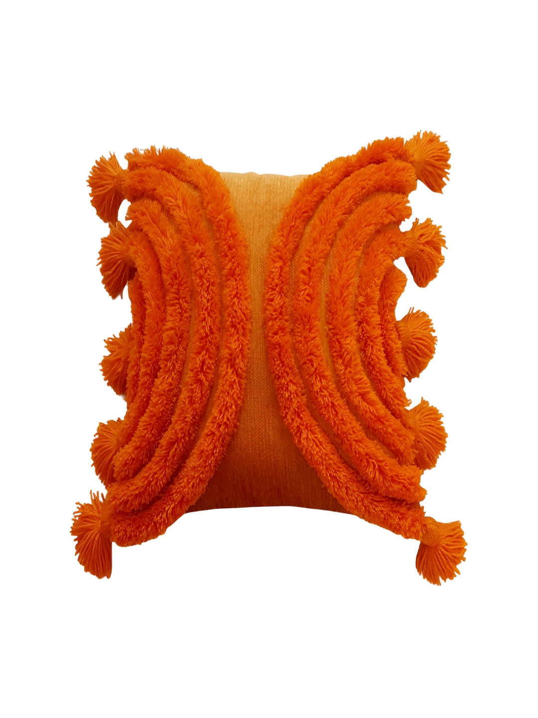 

THROWPILLOW Orange Embellished Square Cushion Cover