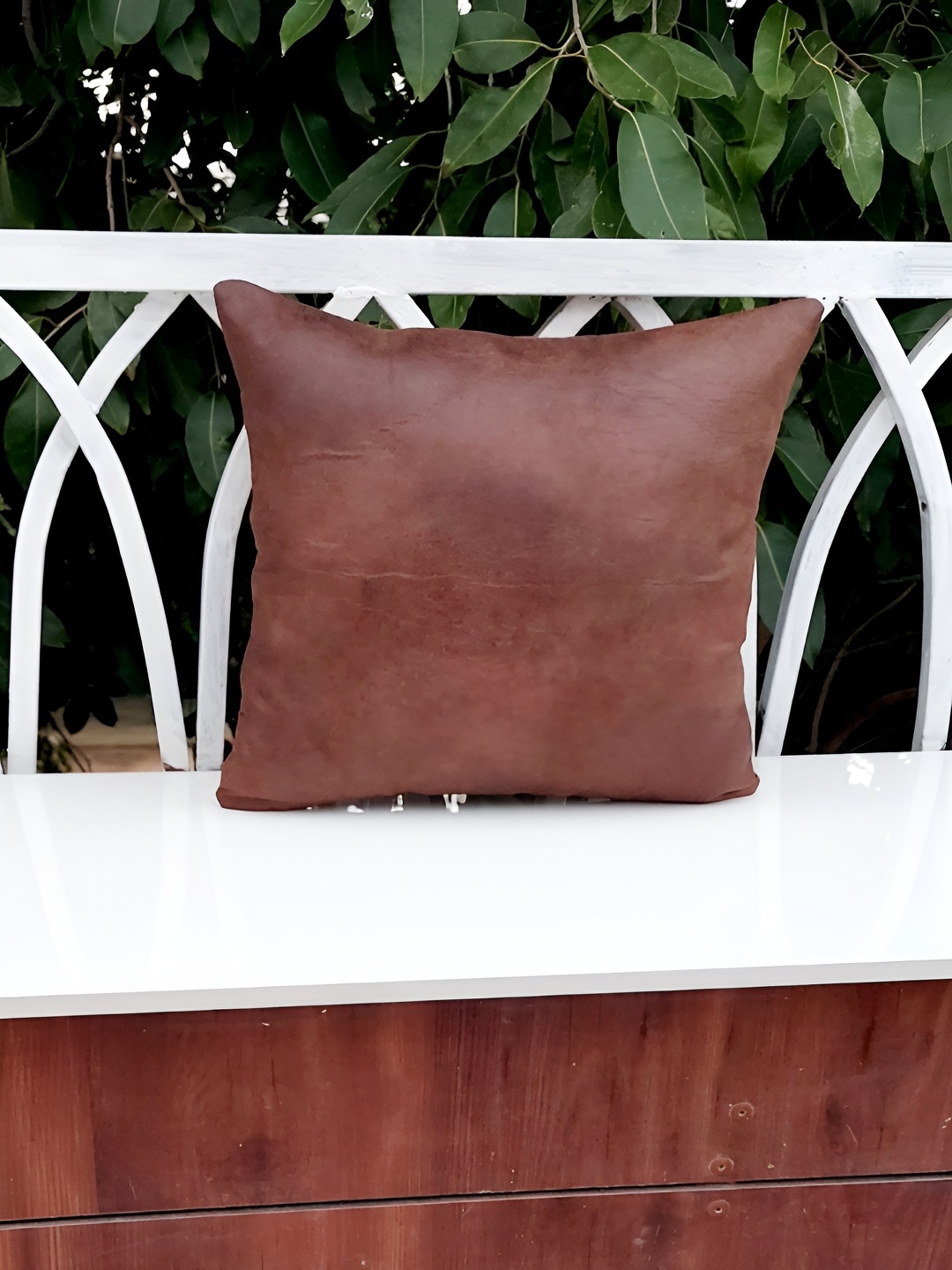 

THROWPILLOW Brown Leather Square Cushion Covers