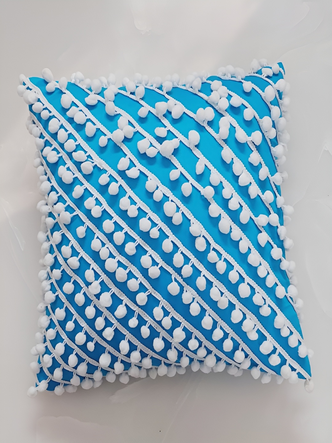 

THROWPILLOW Blue Embroidered Square Cushion Covers