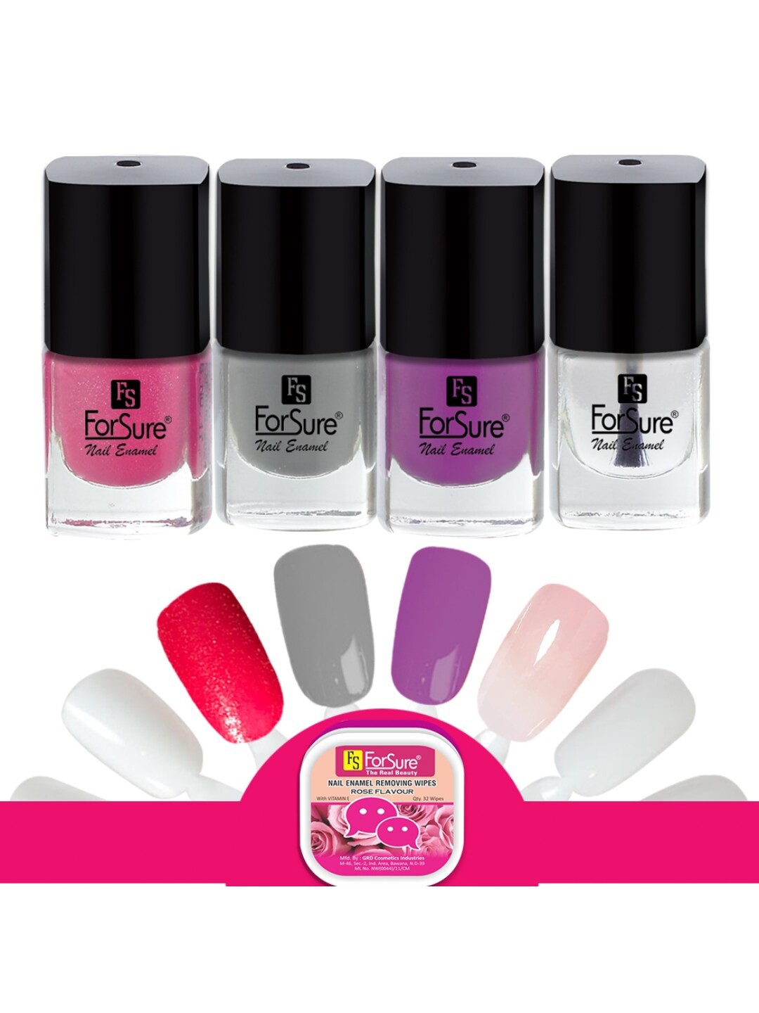 

ForSure Set Of 4 Trendy Long-Lasting Nail Polish 5ml Each - Shades 108-109-110-114, Multi
