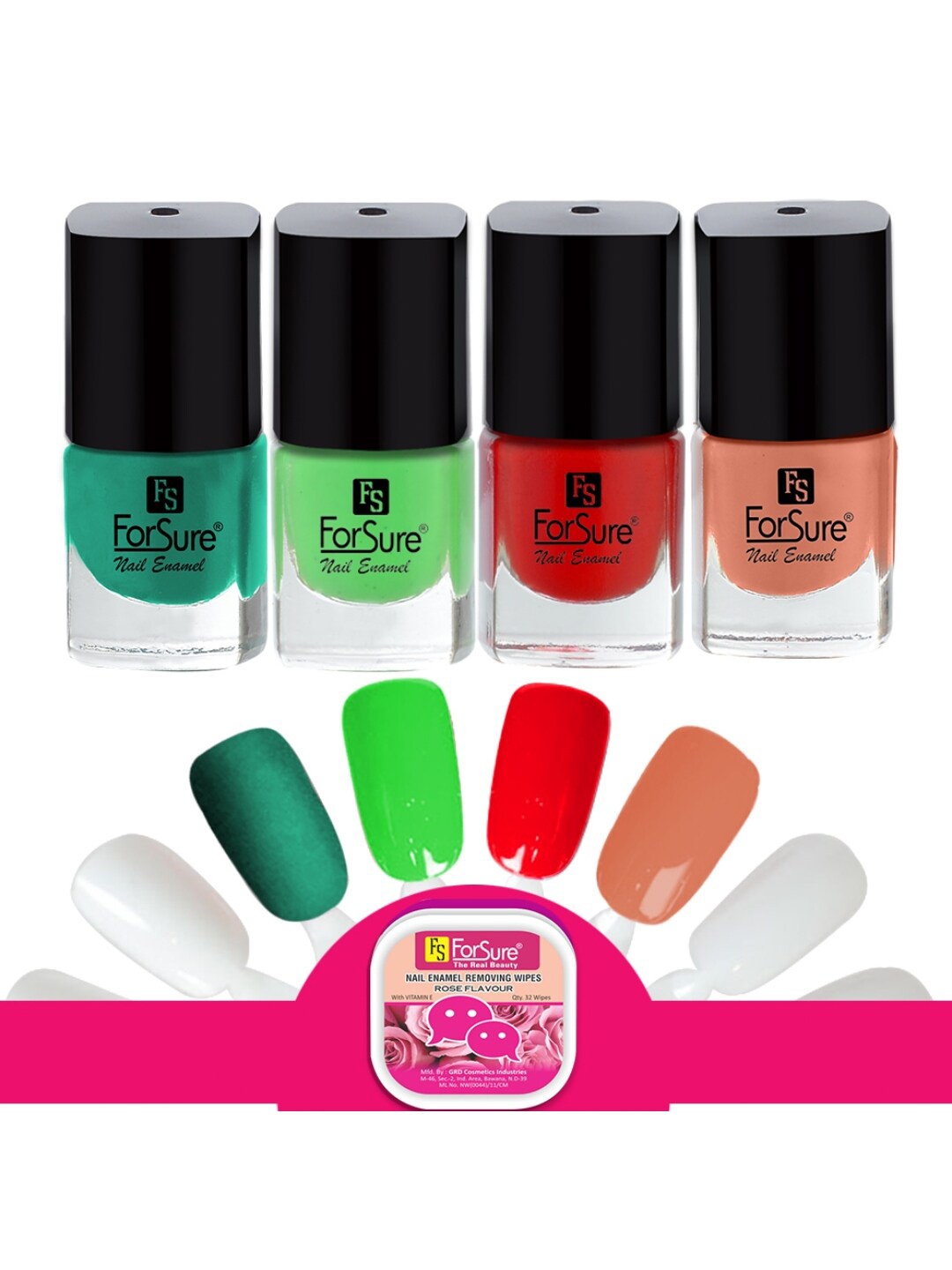

ForSure Trendy Set Of 4 Glossy Nail Polish - 5 ml Each - 107-113-117-103, Red