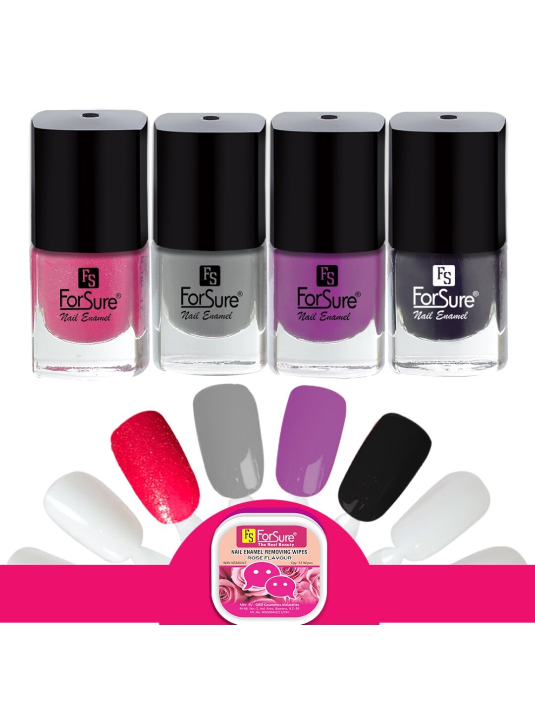 ForSure Set Of 4 Trendy Long-Lasting Nail Polish 5ml Each - Shades 108-109-110-118, Multi