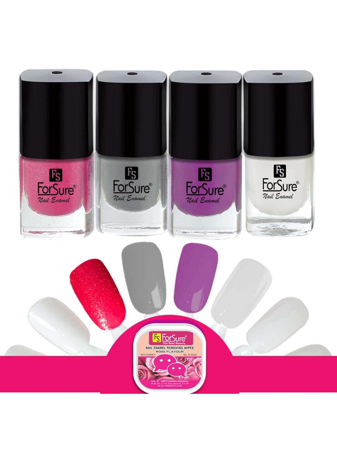 

ForSure Set Of 4 Trendy Long-Lasting Nail Polish 5ml Each - Shades 108-109-110-115, Multi